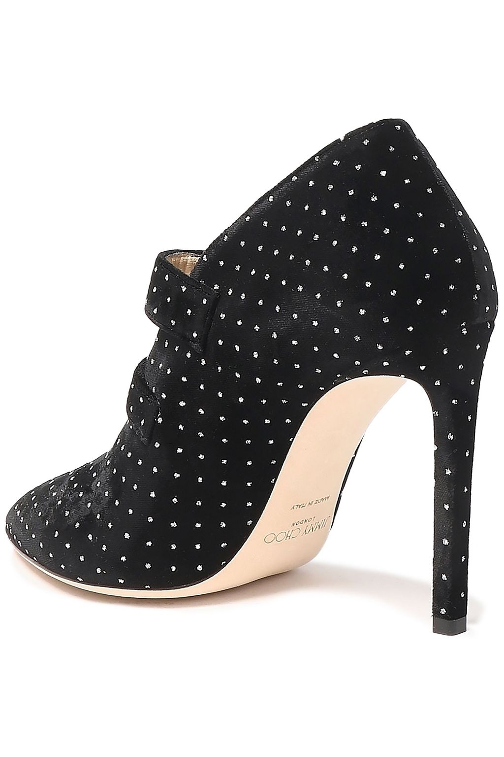 JIMMY CHOO Embellished glittered velvet pumps