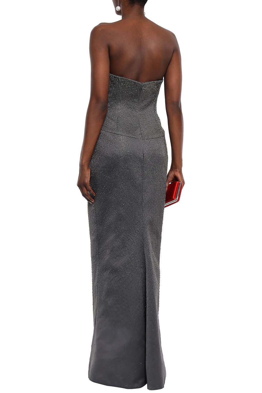 ZAC POSEN Beaded duchesse-satin gown