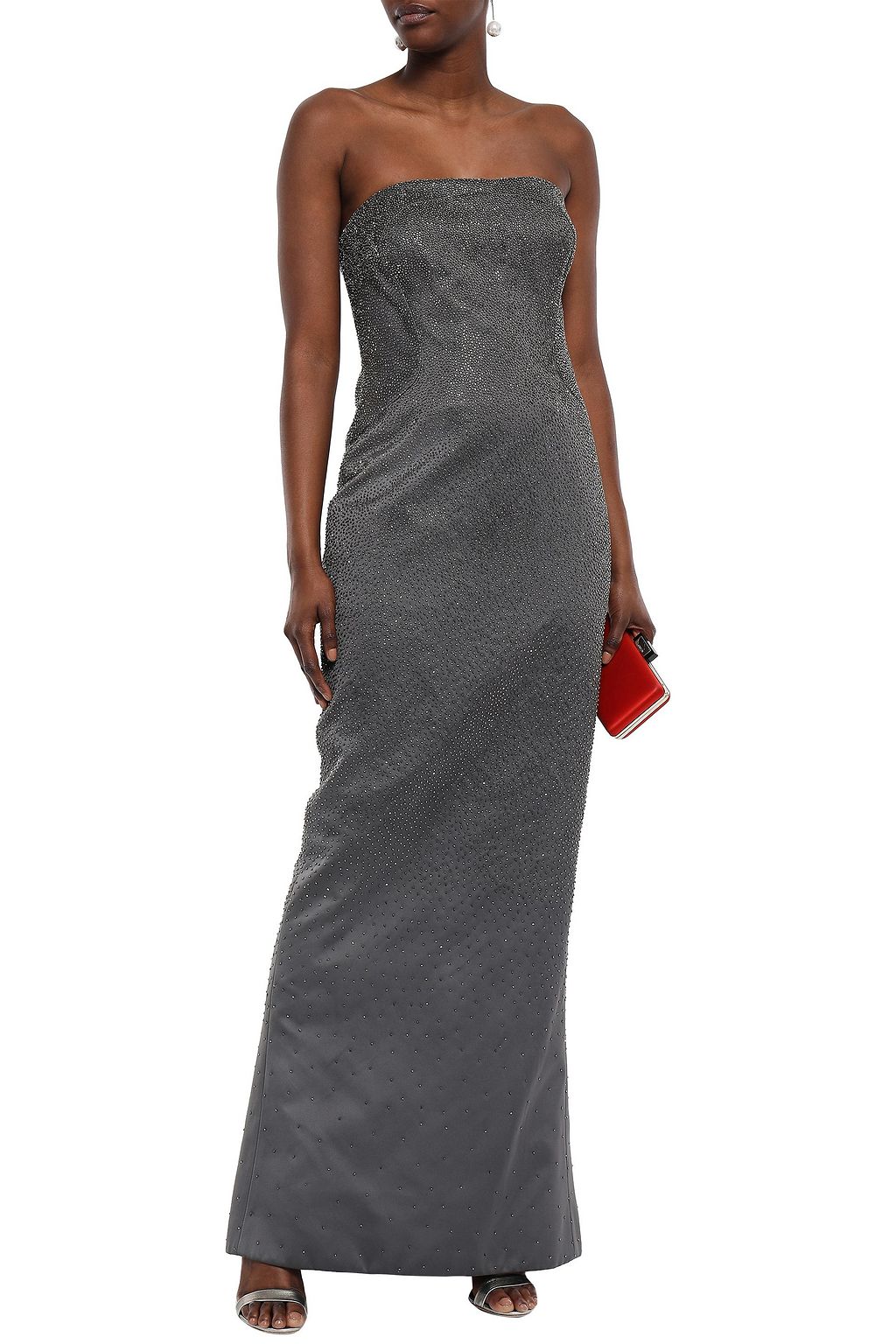 ZAC POSEN Beaded duchesse-satin gown