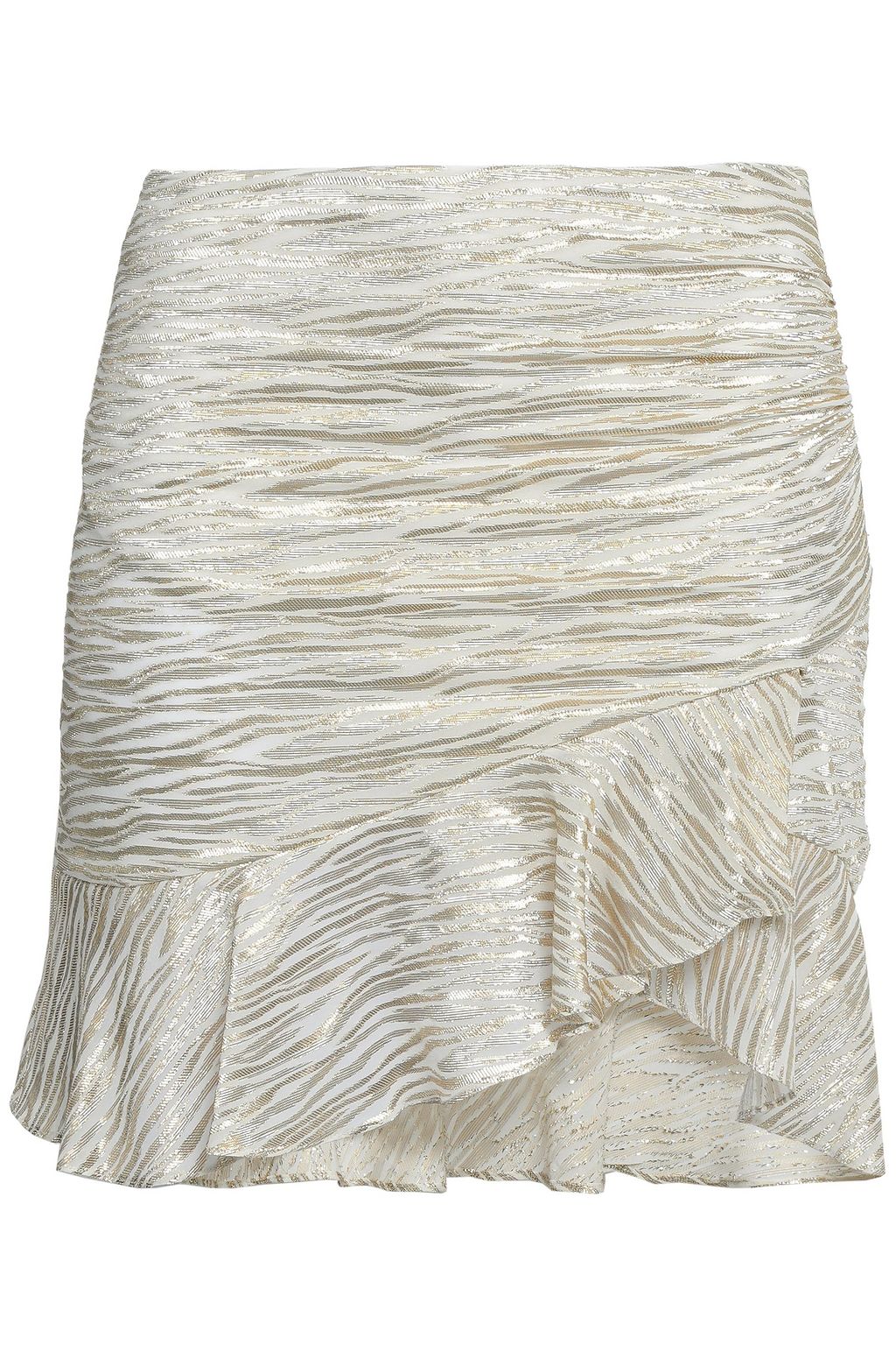 metallic wrap mini skirt