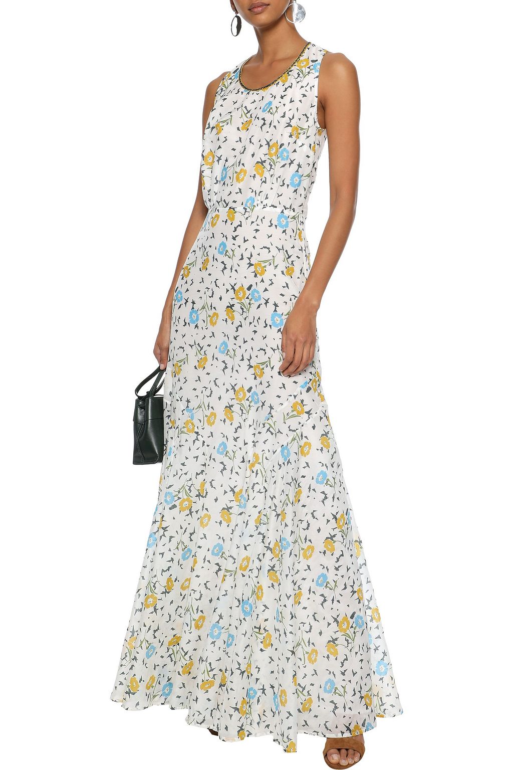 TALITHA Floral-print cotton and silk-blend poplin maxi dress