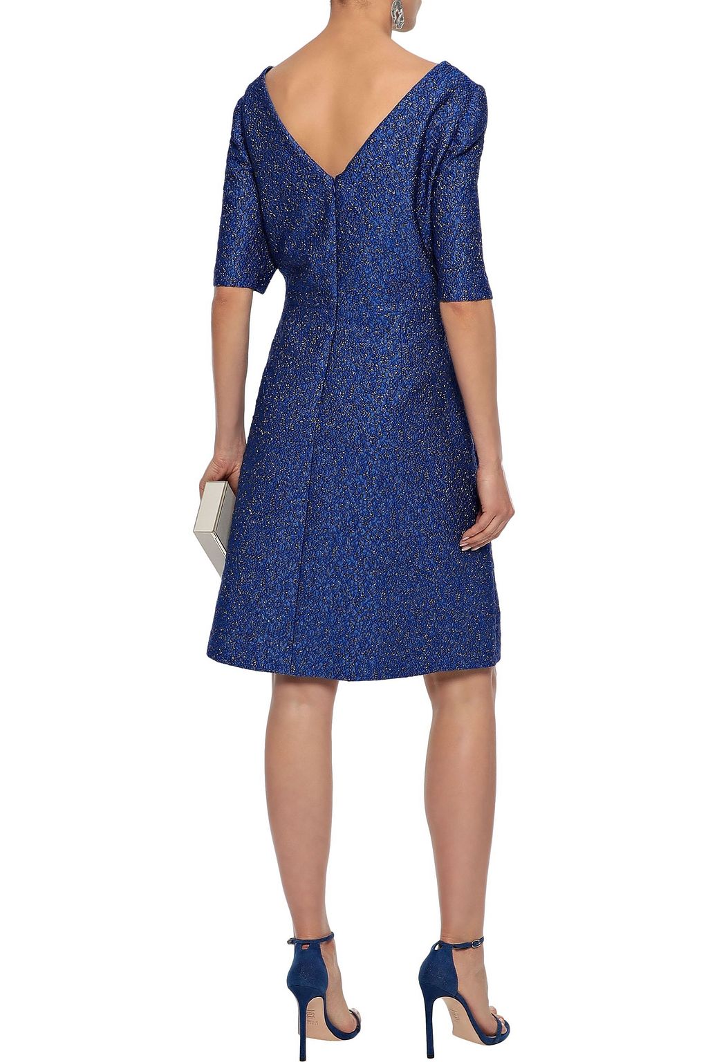 LELA ROSE Flared brocade dress