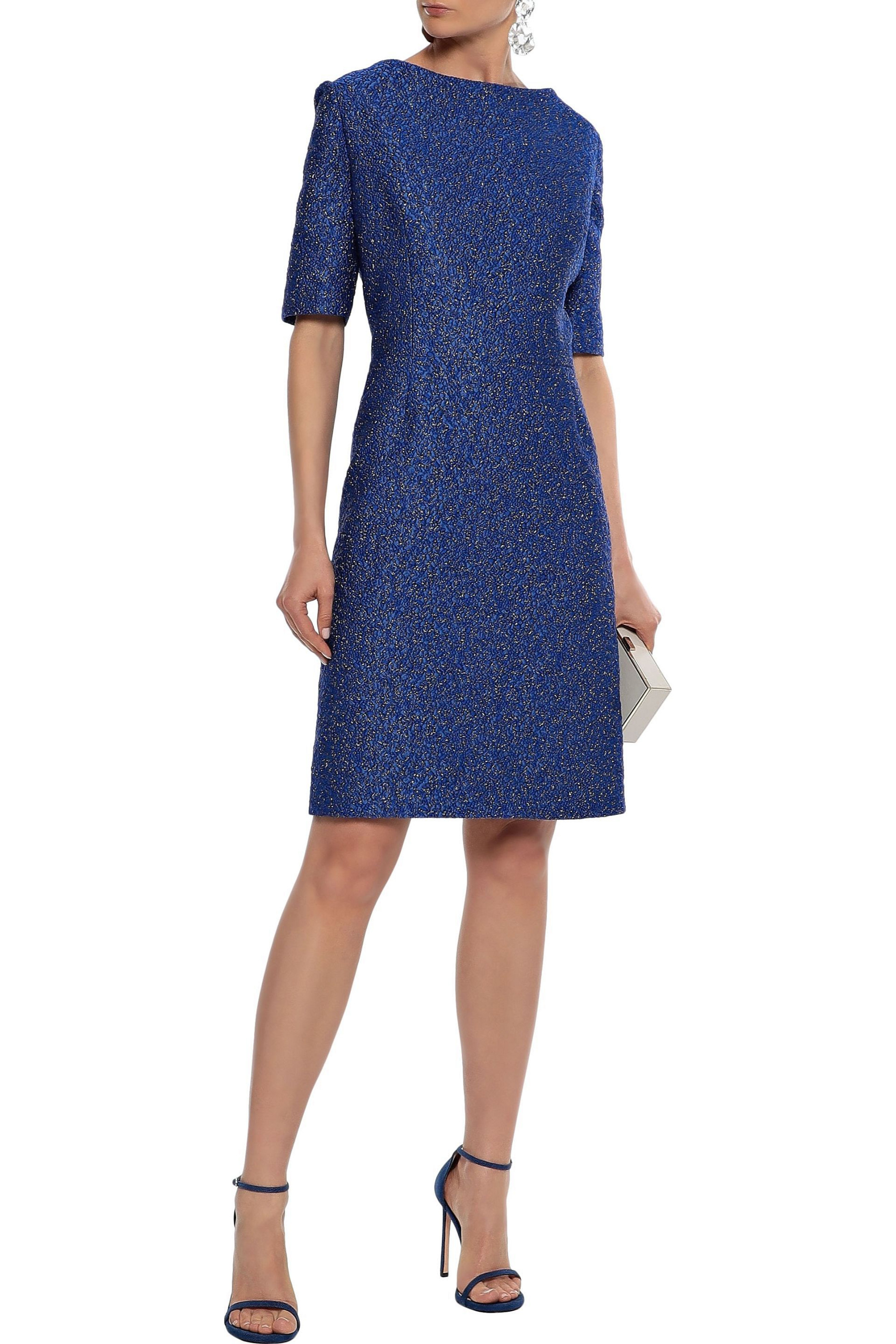LELA ROSE Flared brocade dress