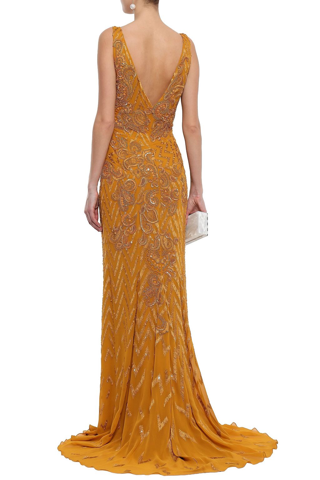 J.MENDEL Embellished silk-chiffon gown