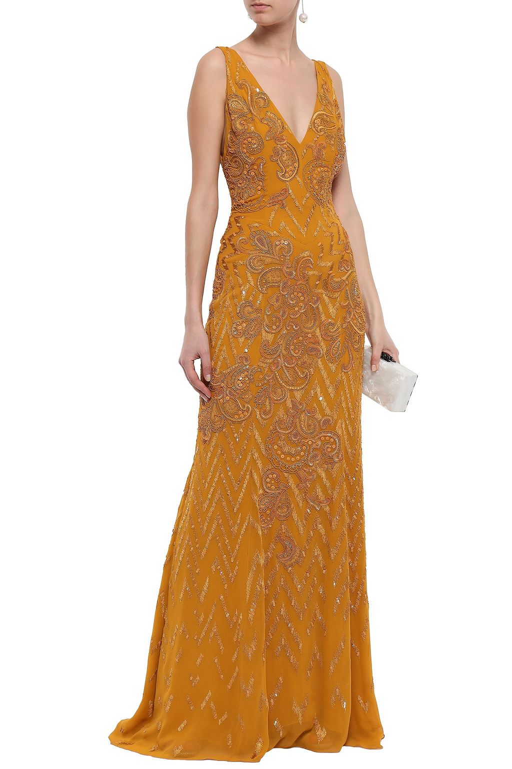 J.MENDEL Embellished silk-chiffon gown