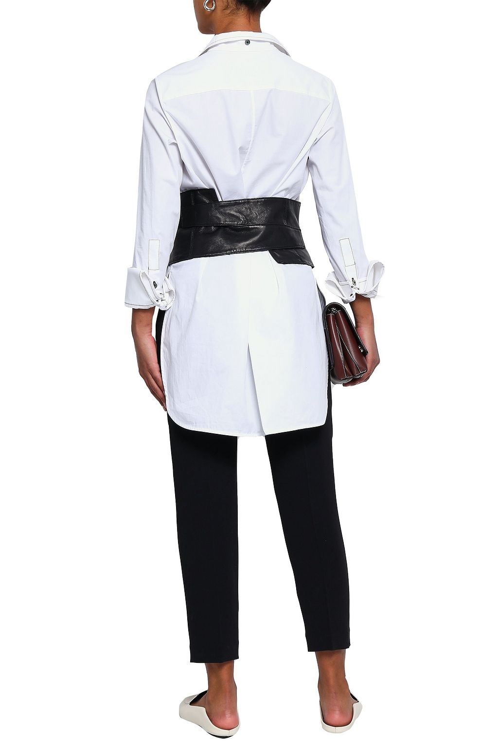 BRUNELLO CUCINELLI Grosgrain-trimmed leather belt