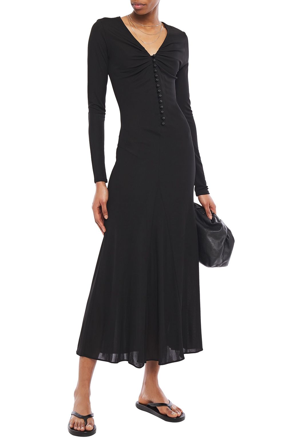 JOSEPH Marlene ruched crepe-jersey midi dress