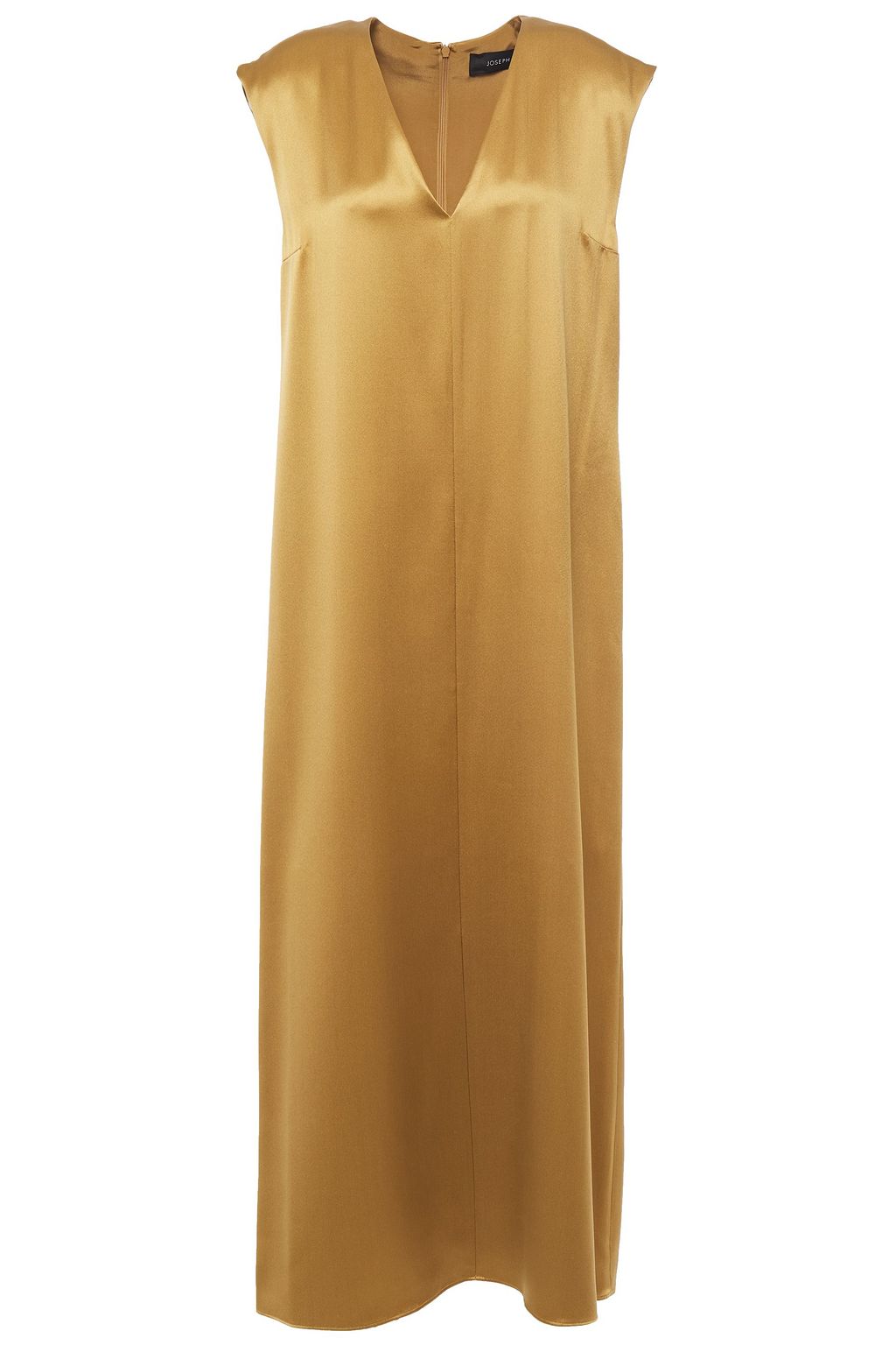 bronze satin maxi dress