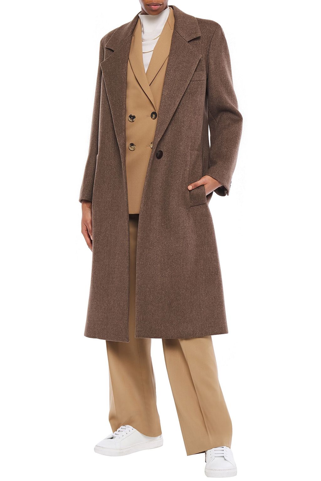 JOSEPH Herringbone wool-blend coat