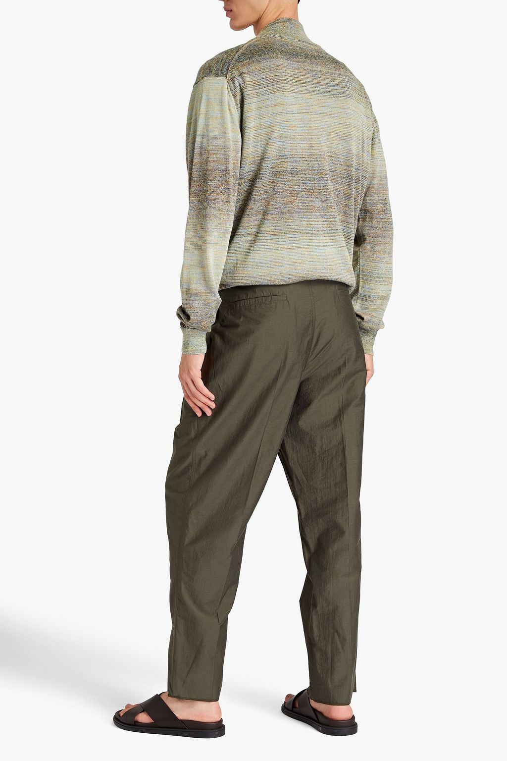 NANUSHKA Athan cropped pleated cotton-blend pants