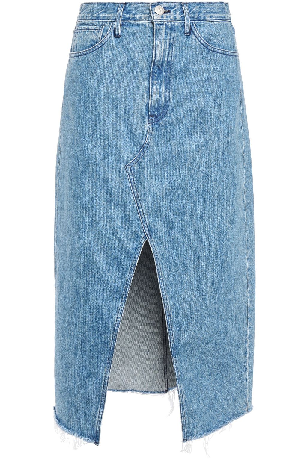 denim split midi skirt