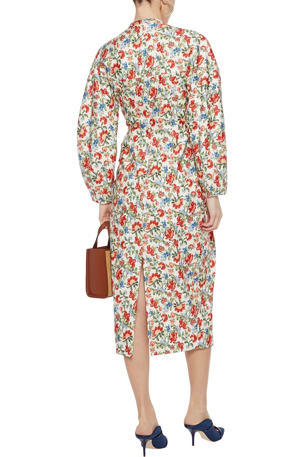 EMILIA WICKSTEAD Zilda floral-print silk and wool-blend twill midi dress