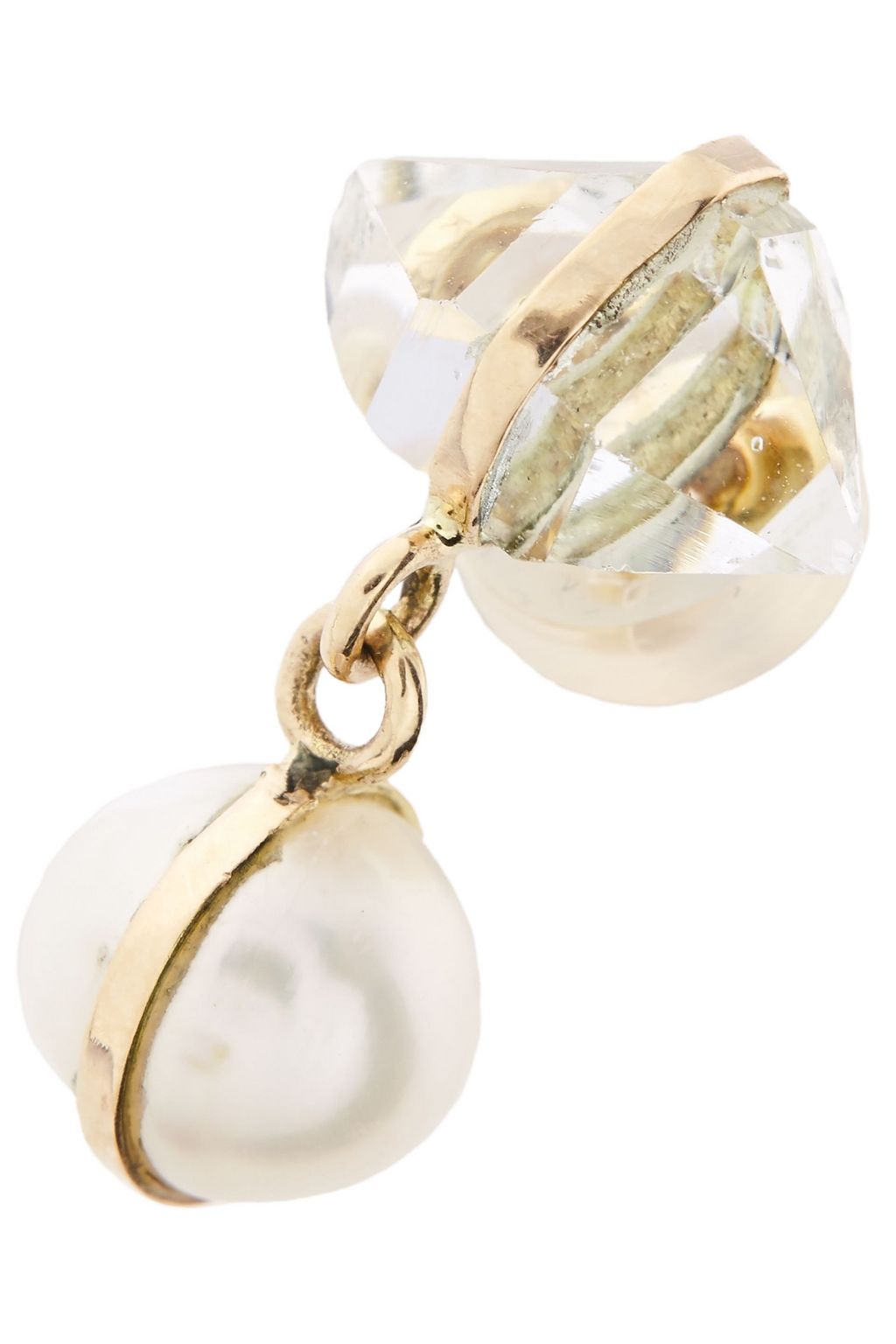 MELISSA JOY MANNING 14-karat gold, Herkimer diamond and freshwater pearl earrings