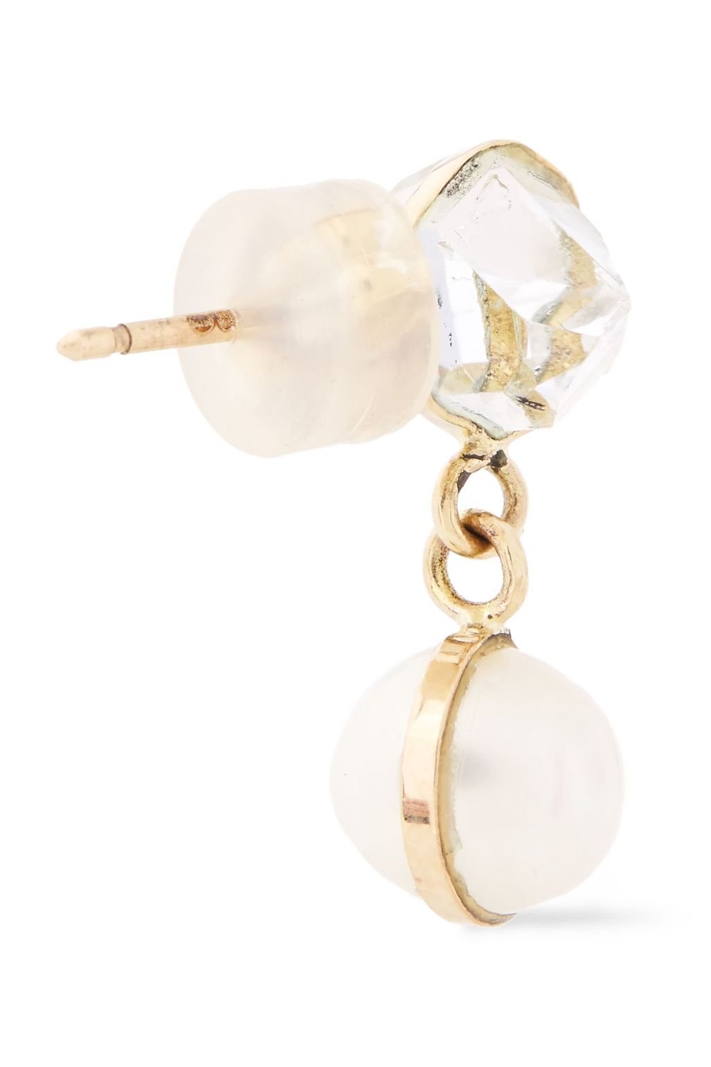 MELISSA JOY MANNING 14-karat gold, Herkimer diamond and freshwater pearl earrings
