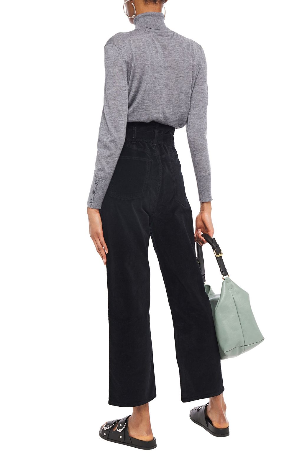 3X1 NYC Cropped cotton-blend velvet straight-leg pants