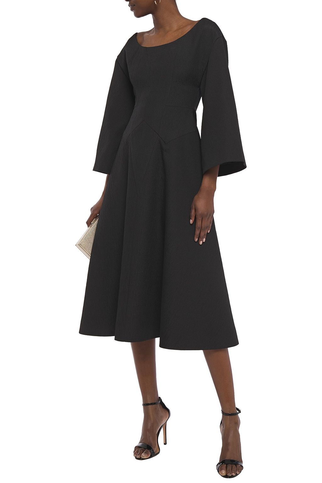 EMILIA WICKSTEAD Konstantina fluted cloqué midi dress
