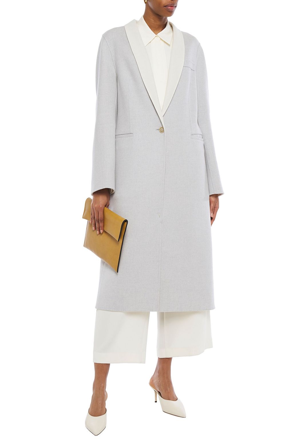 JOSEPH Dina two-tone mélange wool-felt coat
