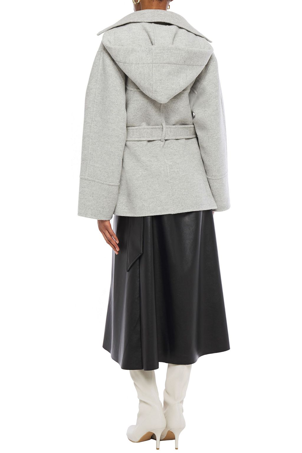 JOSEPH Cargo belted mélange wool-felt hooded coat