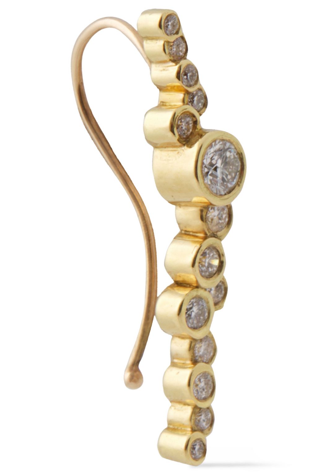 PAMELA LOVE Paillette 18-karat gold diamond earring