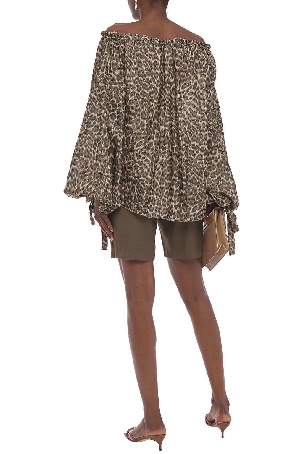 ZIMMERMANN Suraya off-the-shoulder leopard-print silk crepe de chine blouse