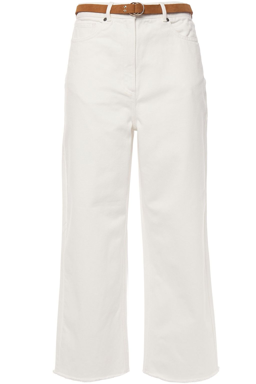 white high rise wide leg jeans