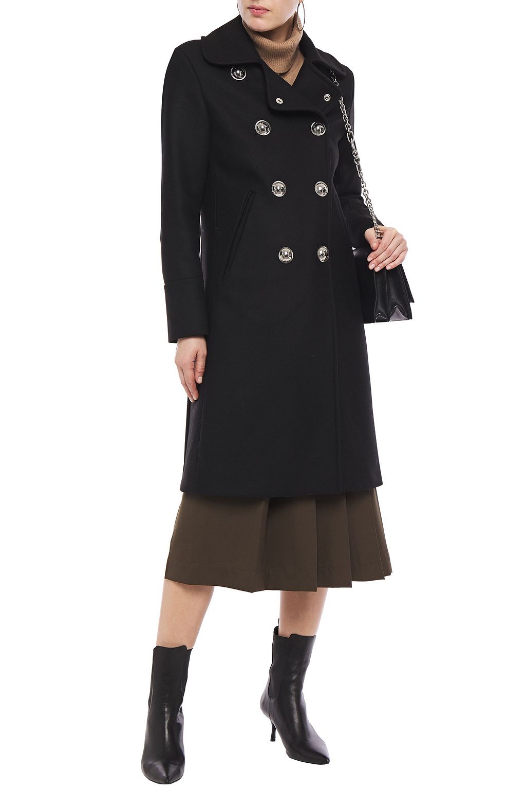 LOVE MOSCHINO Double-breasted wool-blend twill coat