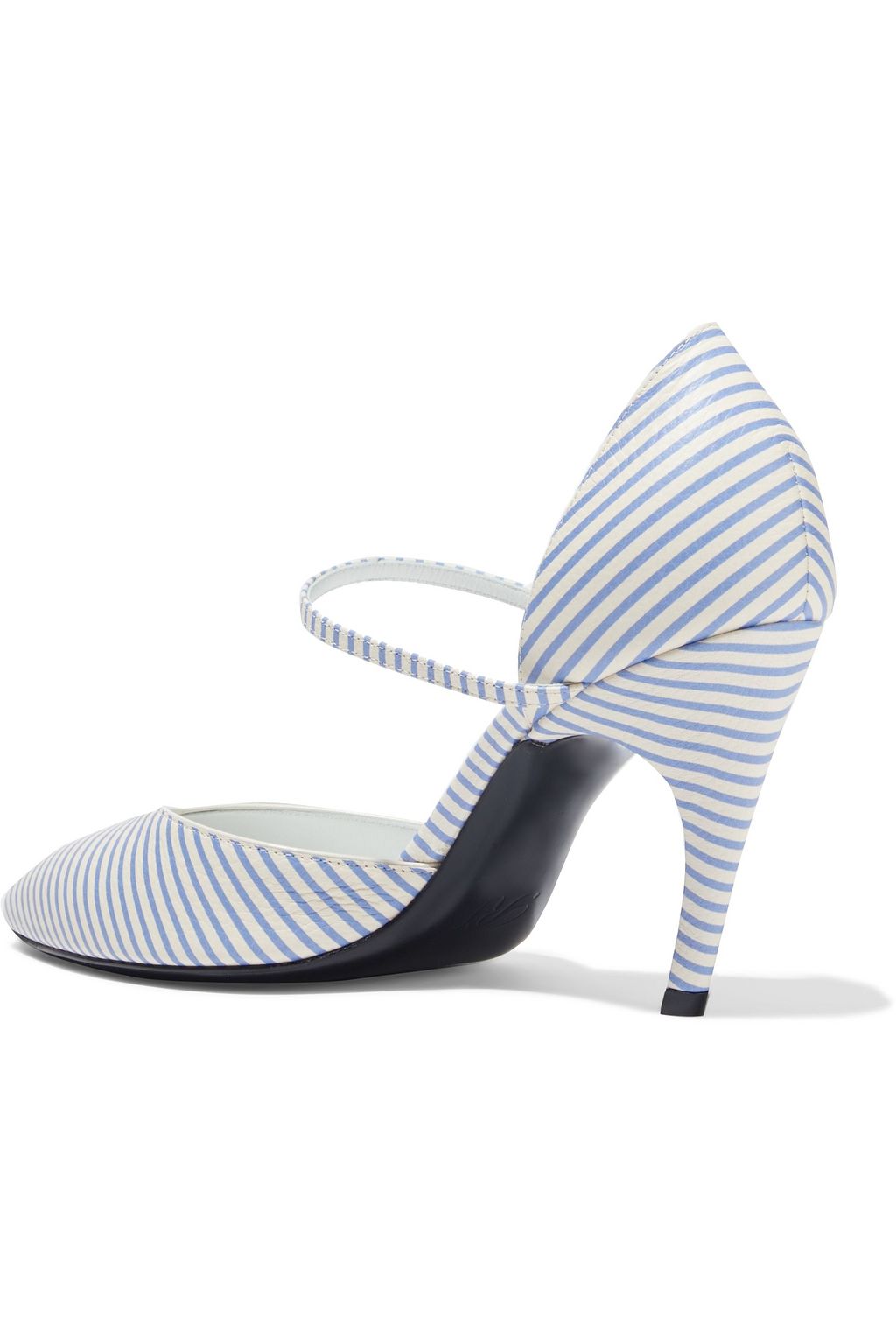 ROGER VIVIER Choc Real logo-appliquéd striped textured-leather pumps