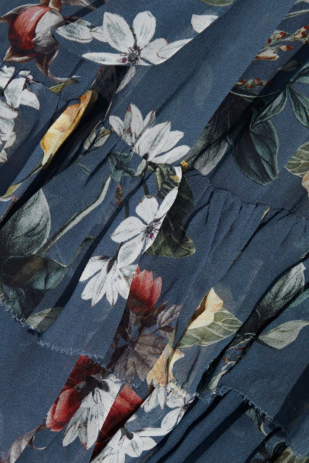 NICHOLAS Pussy-bow floral-print silk-georgette mini dress