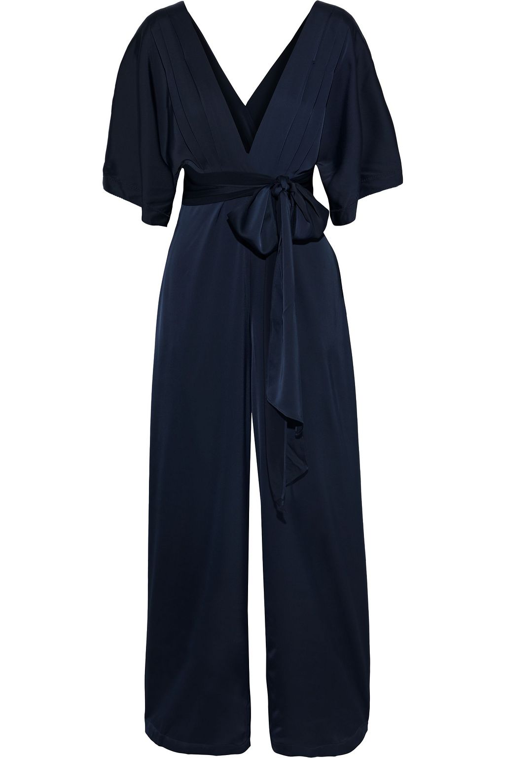 ネイビー リボン付き カットアウト サテン ワイドレッグジャンプスーツ The Outnet Nicholas The Outnet