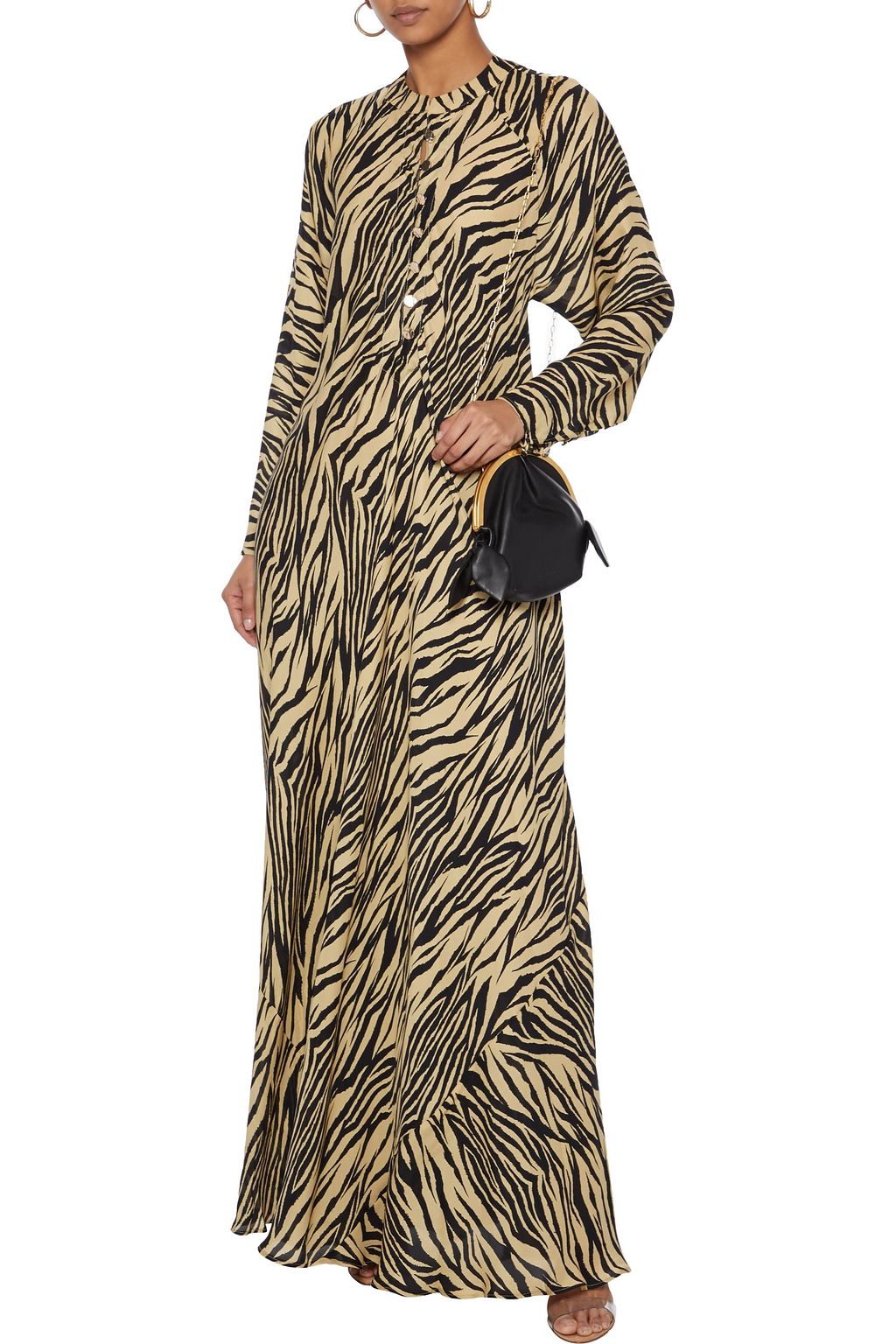 NICHOLAS Zebra-print silk-chiffon maxi dress