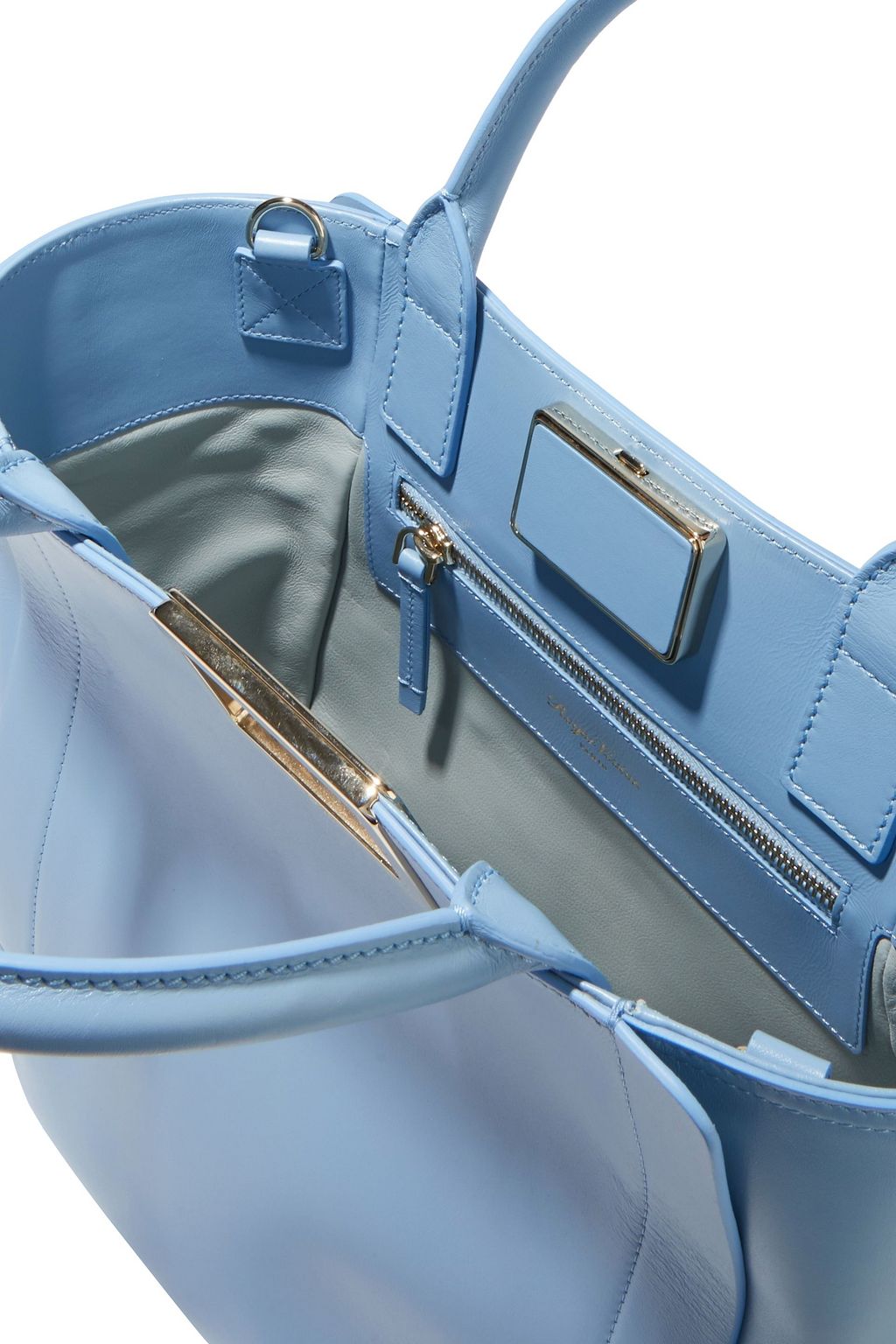 ROGER VIVIER Ines small buckle-embellished glossed-leather tote