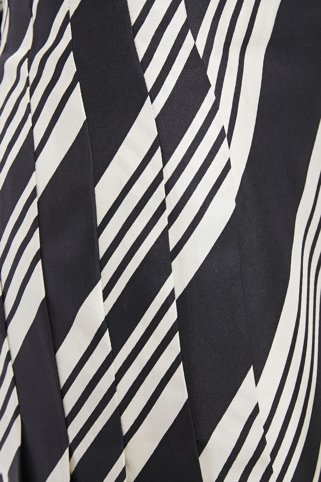 JOSEPH Carey paneled pleated striped silk-twill midi skirt