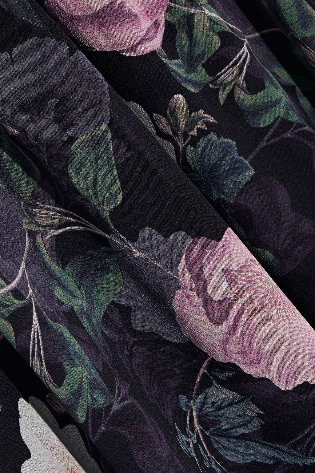 NICHOLAS Shirred floral-print silk-georgette maxi dress