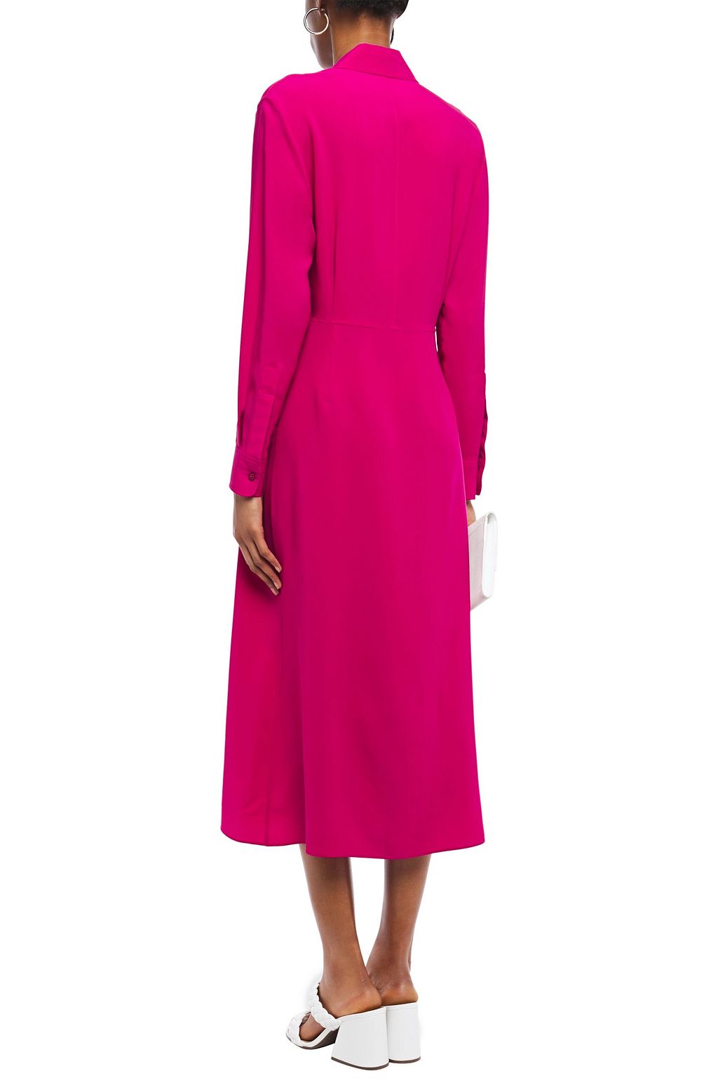JOSEPH Turner ribbed silk midi shirt dress