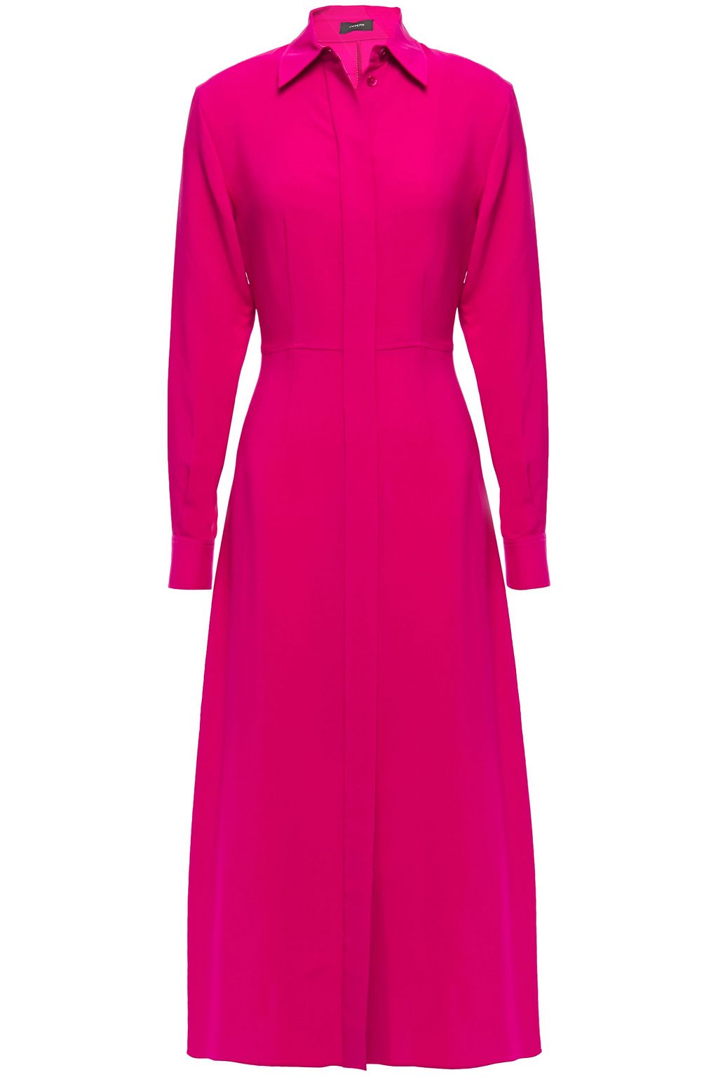 Fuchsia Turner ribbed silk midi shirt ...