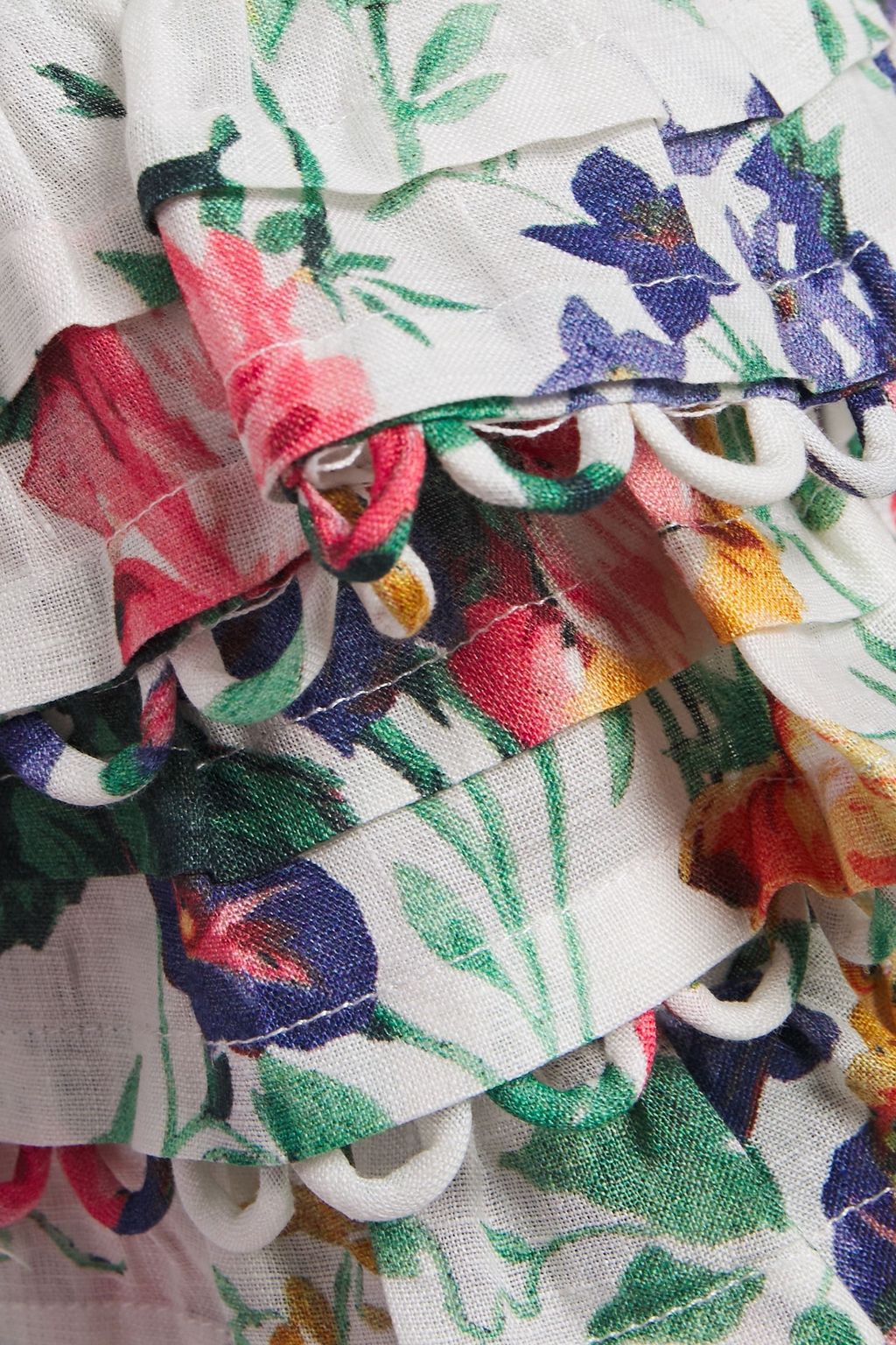 ZIMMERMANN Allia Pintuck off-the-shoulder ruffled linen mini dress