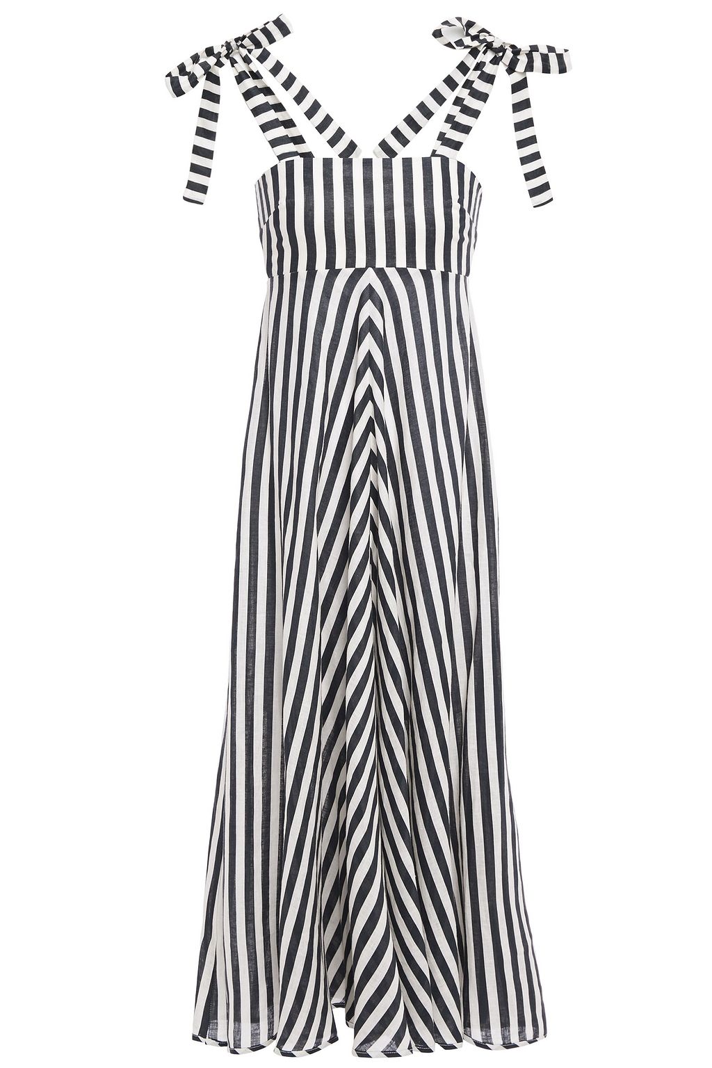 striped linen midi dress