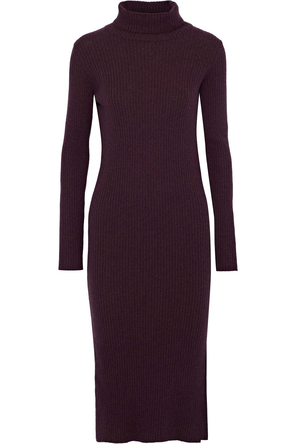 maroon turtleneck dress