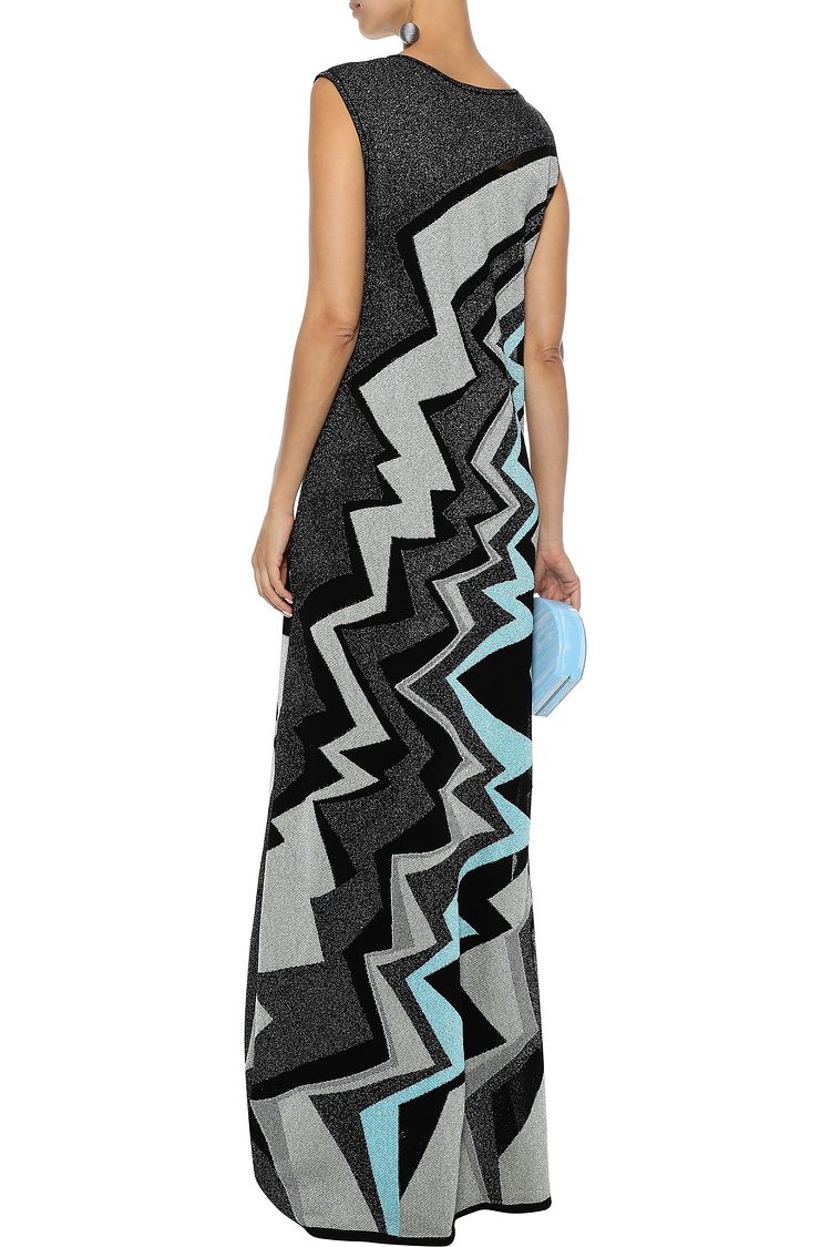 Black Metallic jacquard-knit maxi dress | Sale up to 70% off | THE OUTNET | M MISSONI | THE OUTNET