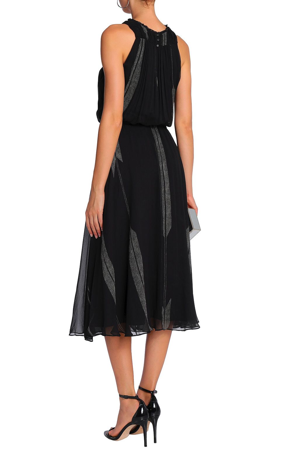 HALSTON HERITAGE Gathered printed midi dress THE