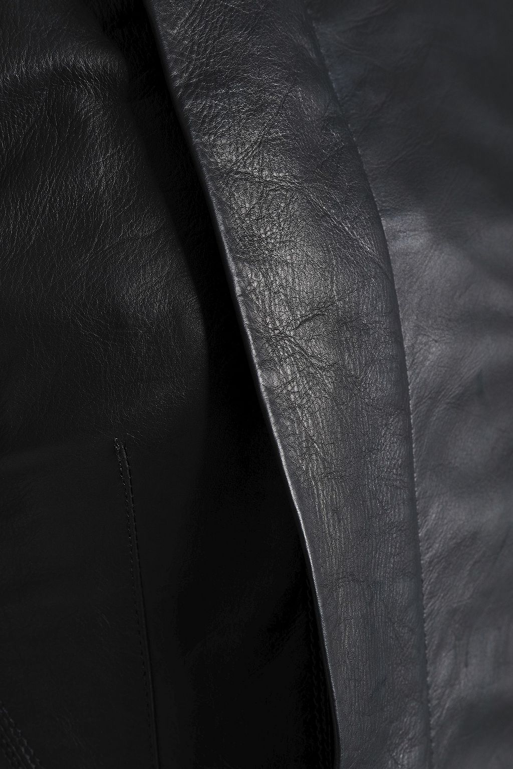 RICK OWENS Draped leather biker jacket