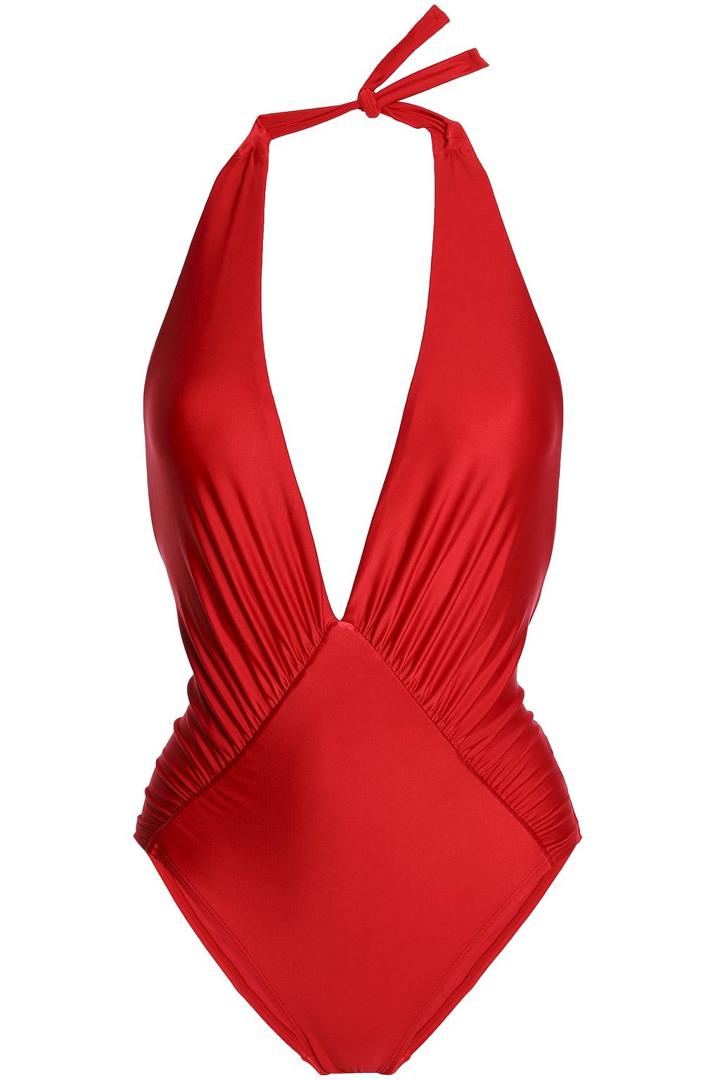 red halterneck swimsuit
