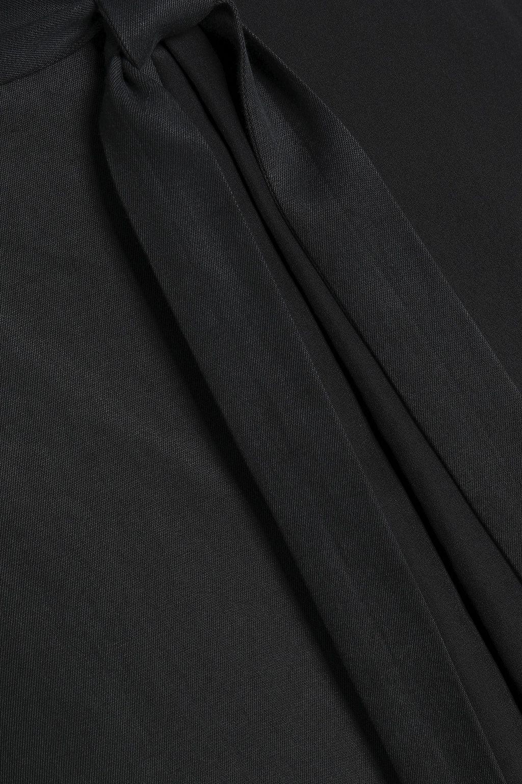 CHALAYAN Belted pleated twill midi skirt
