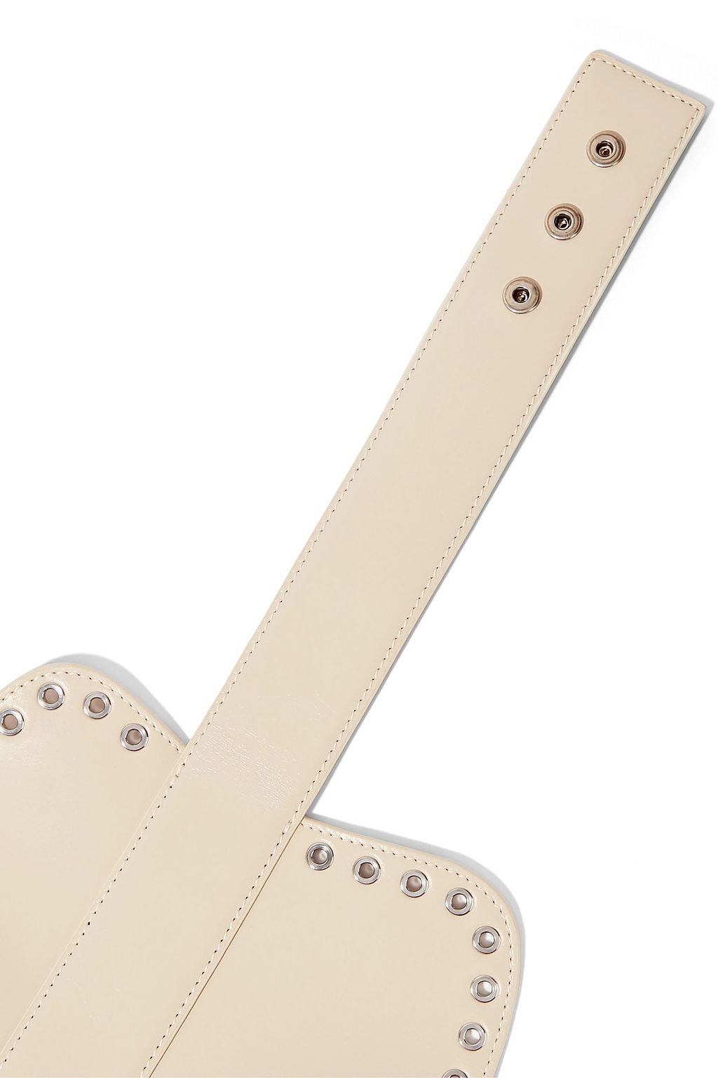 MCQUEEN Eyelet-embellished leather waist belt