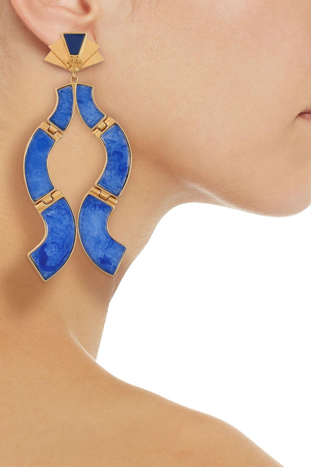 TORY BURCH Gold-tone resin earrings