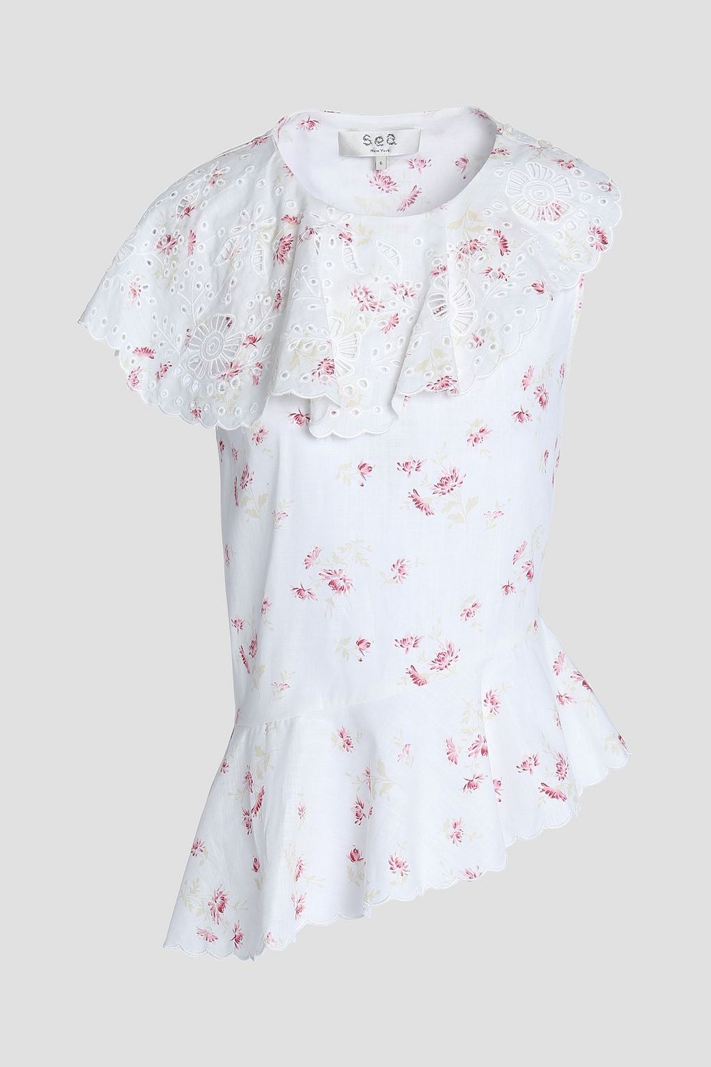 white broderie peplum top