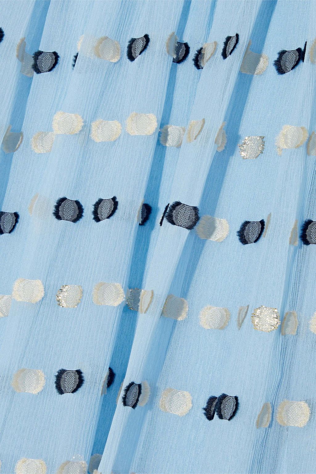 VIONNET Tulle-trimmed silk-blend fil coupé georgette maxi dress