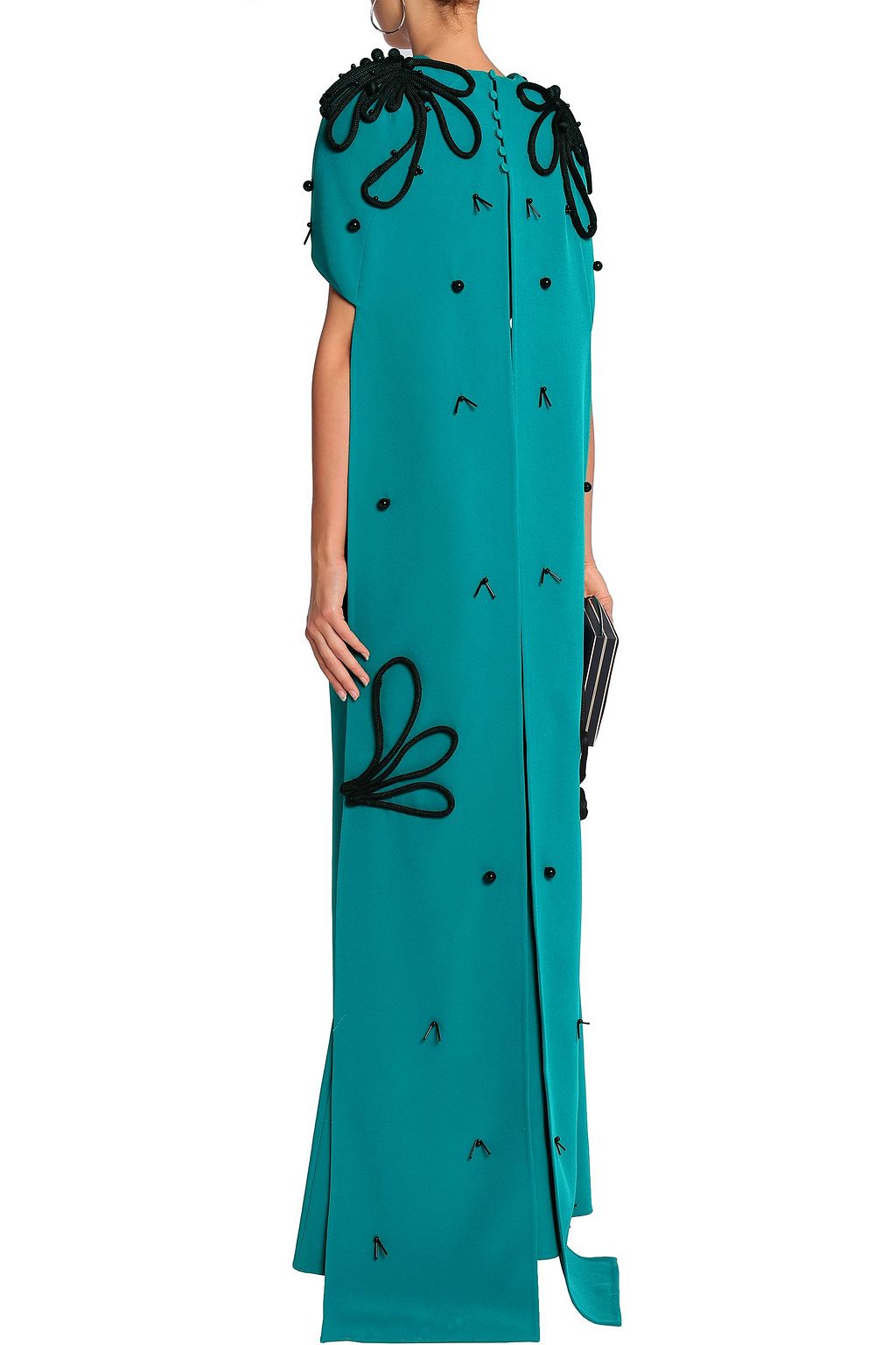 SAFIYAA Cape-effect embellished crepe gown