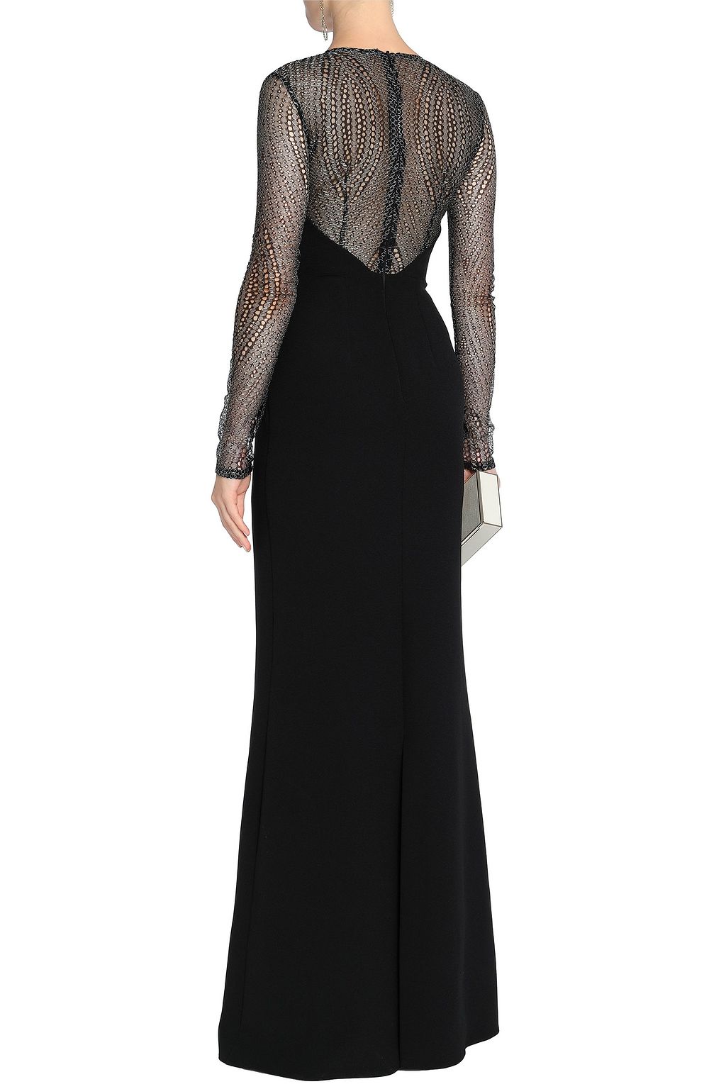 SAFIYAA Lace-paneled crepe gown
