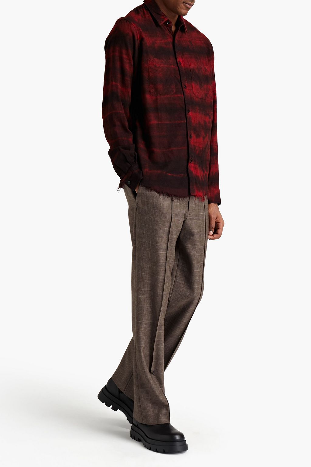AMIRI Printed cotton-blend flannel shirt